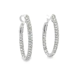 Diamond Hoop Earrings - 18Kt