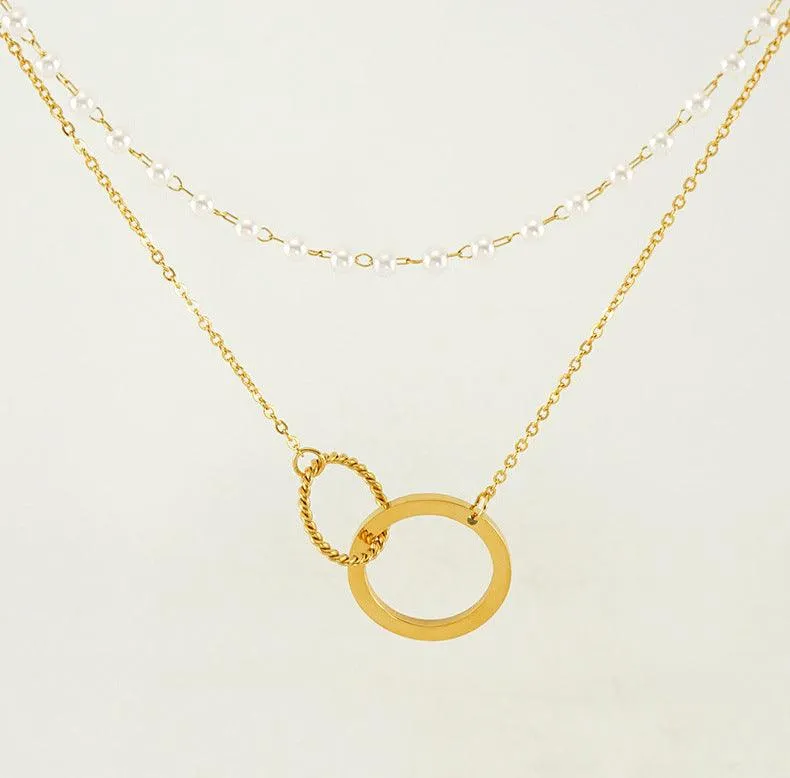 Dual Charm Pendant Necklace – Classic Gold Heart for Timeless Elegance