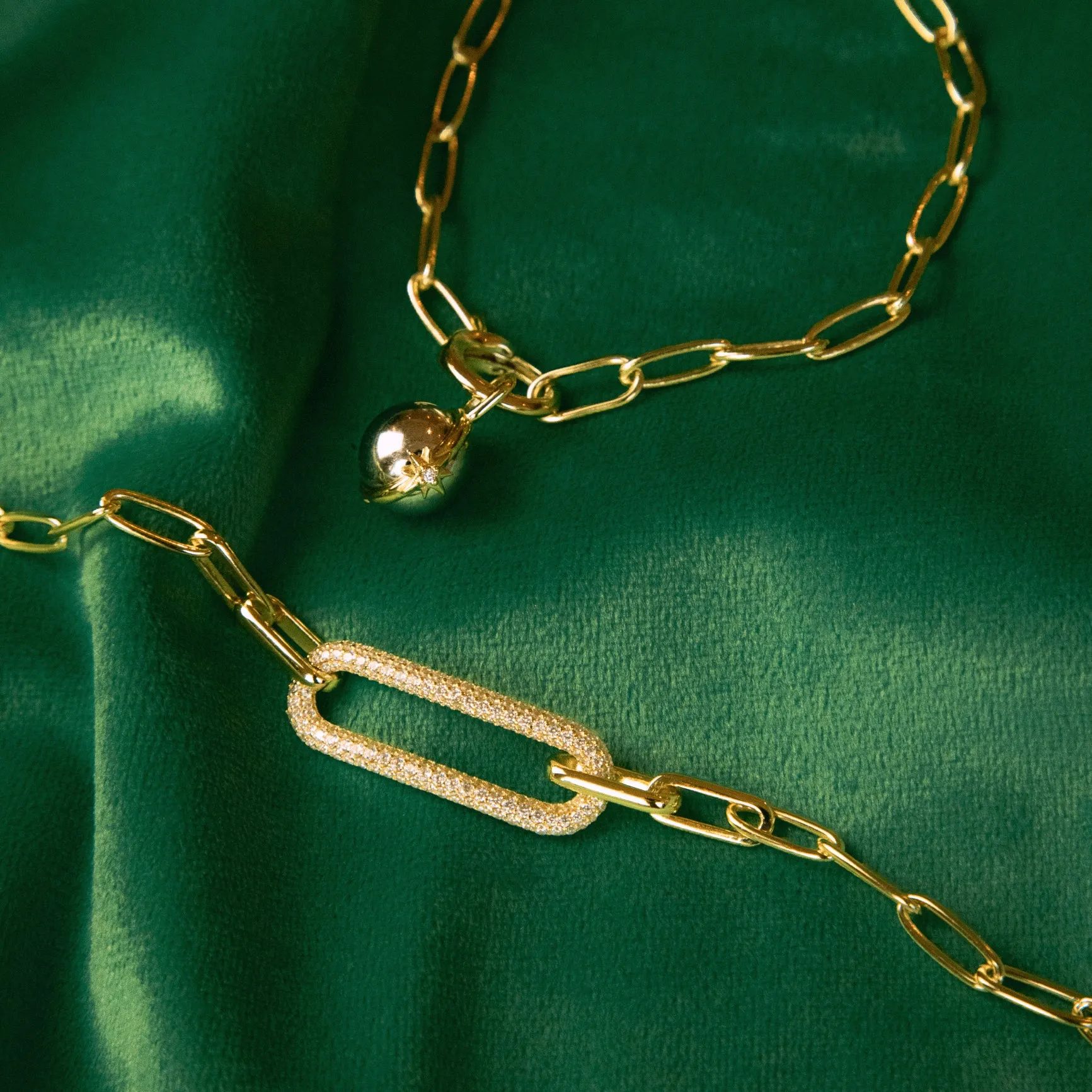Gold Pavé Link Bracelet