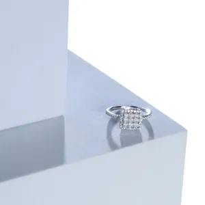 Radiant Square Silver Ring