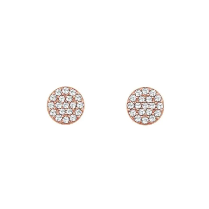 Round Diamond Cluster Stud Earrings